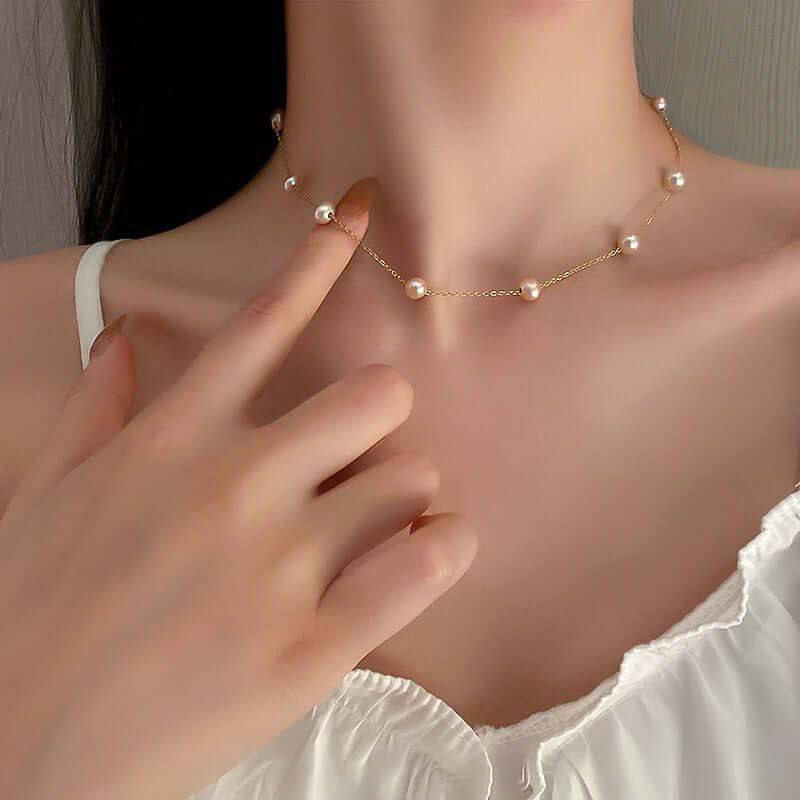 گردنبند طرح مروارید